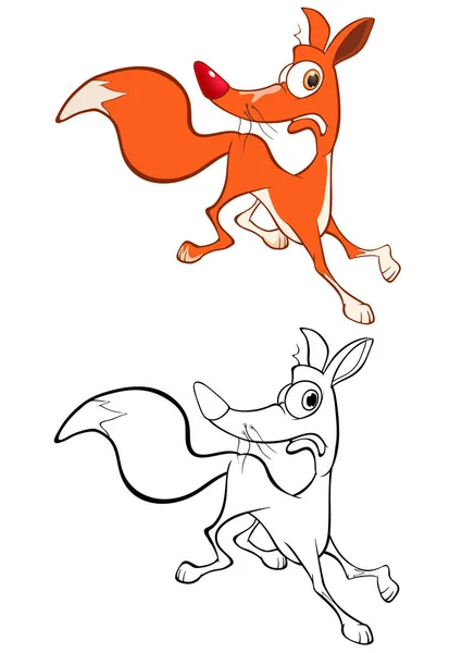 Ilustración Vectorial Lindo Personaje Dibujos Animados Fox Para Diseño Juego — Archivo Imágenes Vectoriales