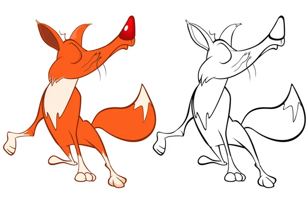 Ilustración Vectorial Lindo Personaje Dibujos Animados Fox Para Diseño Juego — Vector de stock