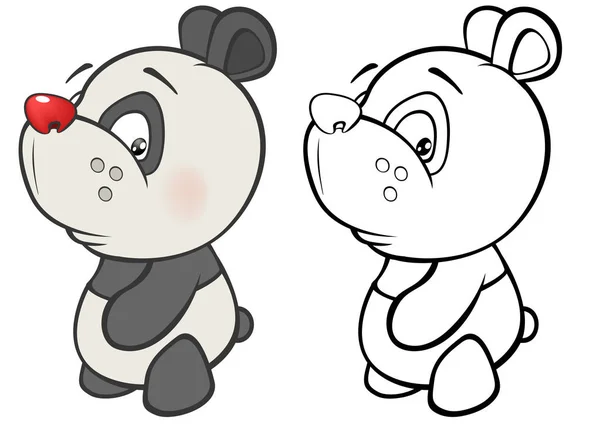 Illustrazione Vettoriale Simpatico Personaggio Dei Cartoni Animati Panda Design Gioco — Vettoriale Stock