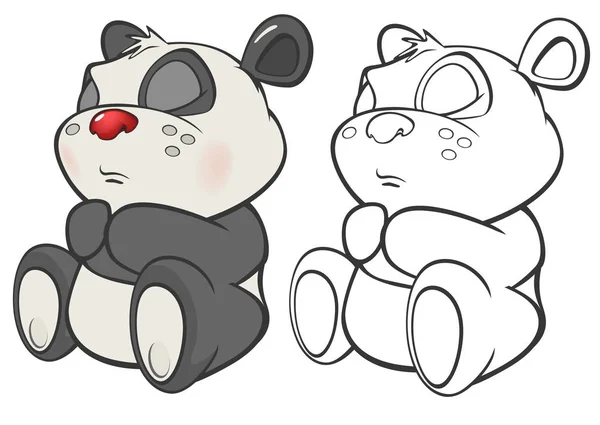 Illustration Vectorielle Panda Personnage Bande Dessinée Mignon Pour Design Jeu — Image vectorielle