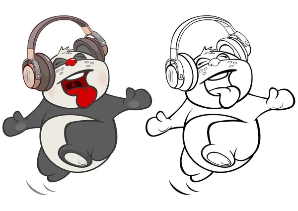 Ilustración Vectorial Lindo Personaje Dibujos Animados Panda Para Diseño Juego — Archivo Imágenes Vectoriales