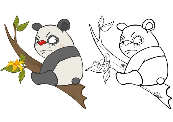 Ilustración Vectorial Lindo Personaje Dibujos Animados Panda Para Diseño Juego — Vector de stock