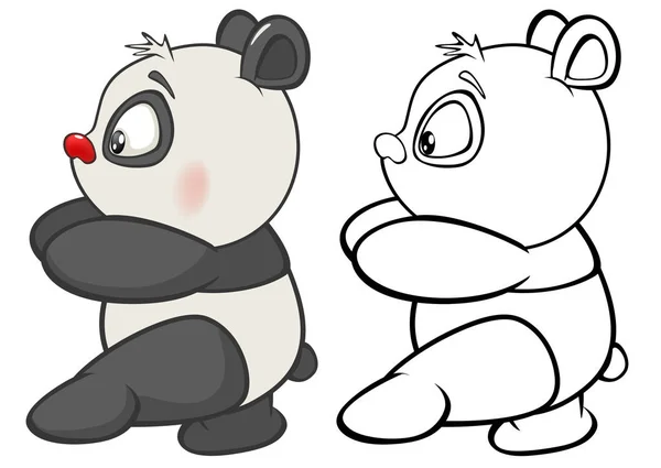 Ilustração Vetorial Personagem Bonito Dos Desenhos Animados Panda Para Design — Vetor de Stock