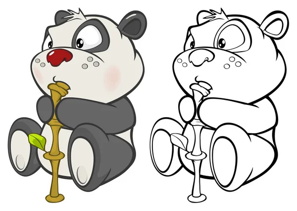 Vektorové Ilustrace Roztomilý Kreslený Panda Znak Pro Design Počítačovou Hru — Stockový vektor