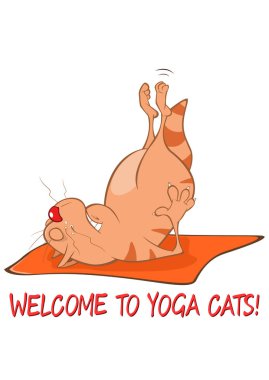 Vektör Illustration bir yoga Cat. Karikatür karakter