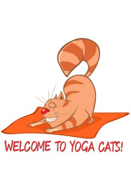 Vektör Illustration bir yoga Cat. Karikatür karakter