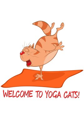 Vektör Illustration bir yoga Cat. Karikatür karakter