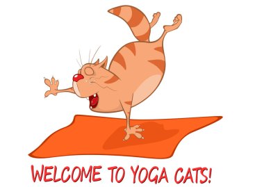 Vektör Illustration bir yoga Cat. Karikatür karakter
