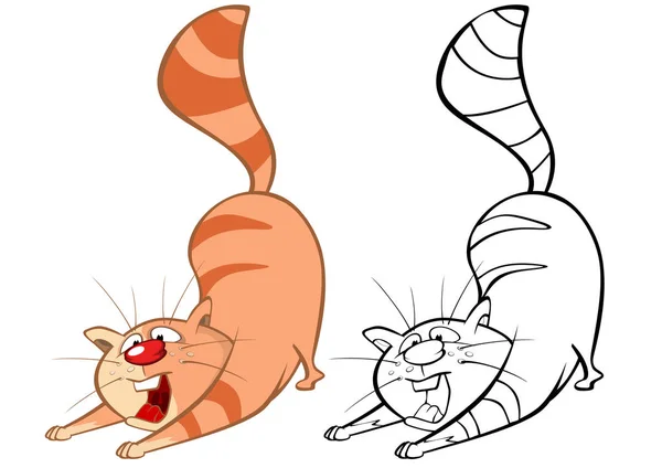 Vectorillustratie Van Een Cute Cat Personage — Stockvector