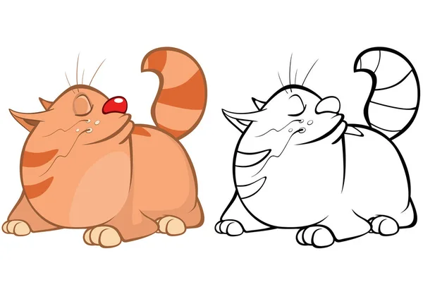 Ilustración Vectorial Gato Lindo Personaje Dibujos Animados — Vector de stock