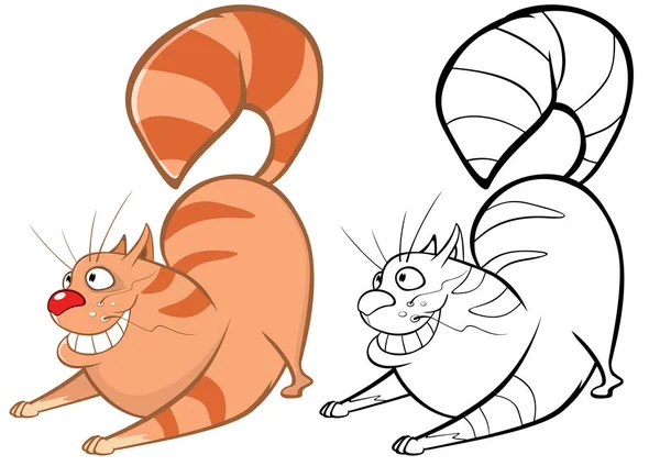 Ilustración Vectorial Gato Lindo Personaje Dibujos Animados — Vector de stock