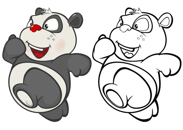 Ilustração Vetorial Personagem Bonito Dos Desenhos Animados Panda Para Design — Vetor de Stock