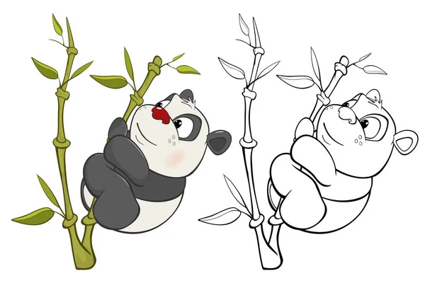 Illustrazione Vettoriale Simpatico Personaggio Dei Cartoni Animati Panda Design Gioco — Vettoriale Stock