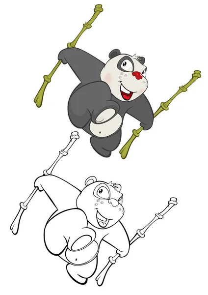 Illustration Vectorielle Panda Personnage Bande Dessinée Mignon Pour Design Jeu — Image vectorielle