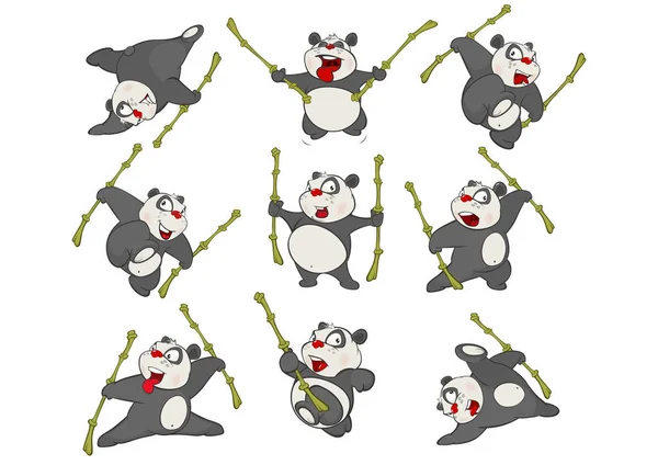 Ilustração Vetorial Personagem Bonito Dos Desenhos Animados Panda Para Design — Vetor de Stock