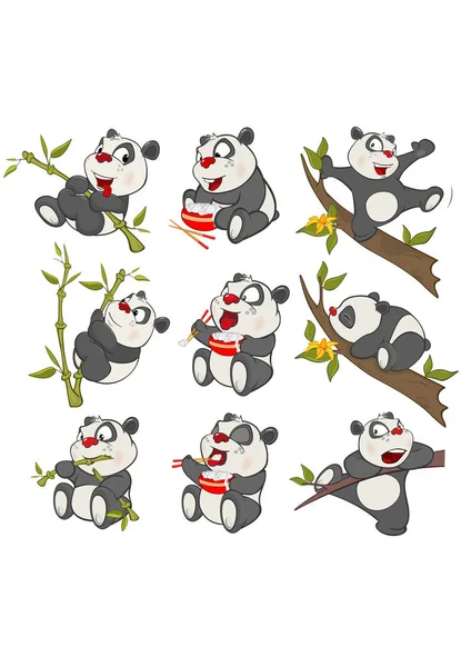 Ilustração Vetorial Personagem Bonito Dos Desenhos Animados Panda Para Design — Vetor de Stock