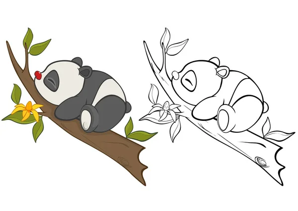 Vektoros Illusztráció Egy Aranyos Rajzfilm Karaktert Panda Design Számítógépes Játék — Stock Vector