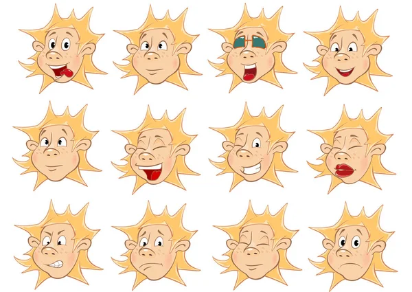 Caricature solaire — Image vectorielle