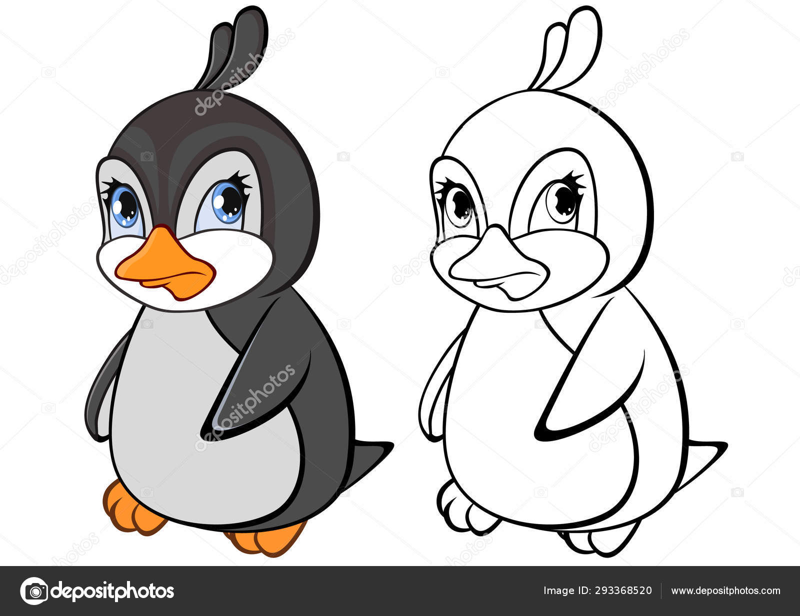 Creative Cartoon Colored Outline Penguins Isolated White Background Coloring Book Stock Vector Image by ©liusaart #293368520 Creative Cartoon Colored Outline Penguins Isolated White Background Coloring Book Stock Vector Image by ©liusaart #293368520