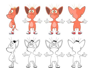 Beyaz arka plan üzerinde izole beyaz eldiven karikatür canavarlar Koleksiyonu 