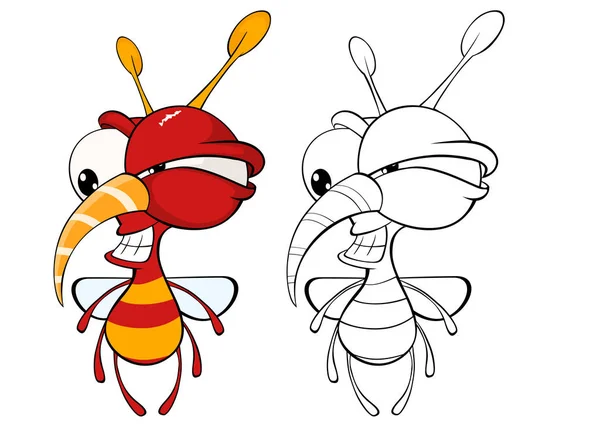 Vektor Illustration Einer Niedlichen Zeichentrickfigur Biene Für Sie Design Und — Stockvektor