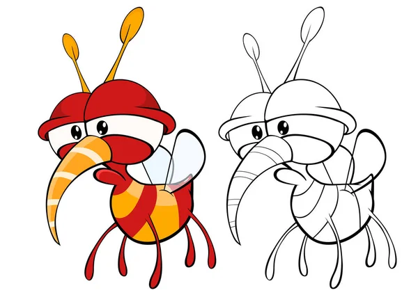 Vektorové Ilustrace Roztomilé Kreslené Postavy Včela Pro Vás Design Počítačová — Stockový vektor