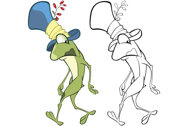 Ilustración Vectorial Lindo Personaje Dibujos Animados Cute Green Frog Para — Vector de stock