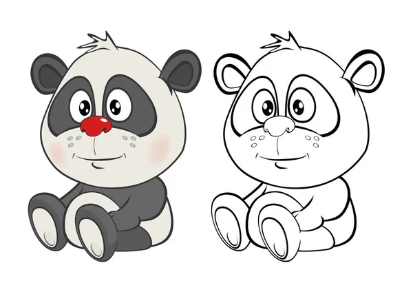 Illustrazione Vettoriale Simpatico Personaggio Dei Cartoni Animati Panda Voi Progettazione — Vettoriale Stock