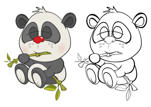 Ilustración Vectorial Lindo Personaje Dibujos Animados Panda Para Diseño Juego — Archivo Imágenes Vectoriales