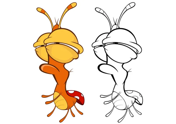 Cute Angry Bugs Simply Vector Illustration Characters Coloring Books — Stock Vector