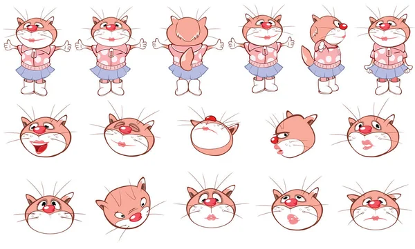 Personajes Dibujos Animados Vectoriales Cat Para Diseño Juego Ordenador — Vector de stock