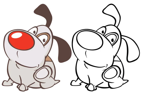 Ilustración Vectorial Lindo Perro Caza Personajes Dibujos Animados Para Usted — Vector de stock