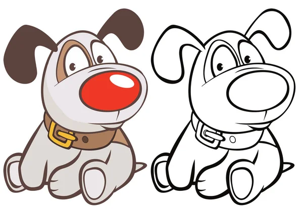 Ilustración Vectorial Lindo Perro Caza Personajes Dibujos Animados Para Usted — Archivo Imágenes Vectoriales