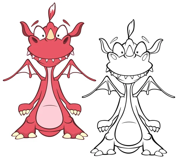 Vector Illustration Cute Cartoon Character Dragon You Design Computer Game — Stock Vector