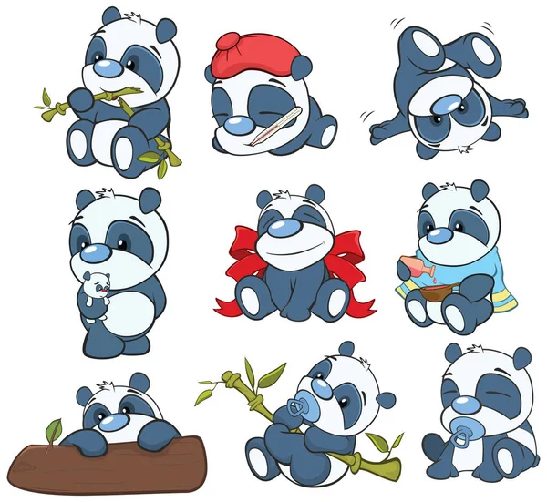 Ilustración Lindo Personaje Dibujos Animados Panda Para Diseño Juego Ordenador — Vector de stock