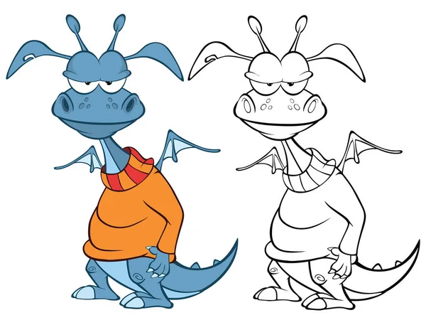 Illustration Vectorielle Dragon Personnage Bande Dessinée Mignon Pour Vous Conception — Image vectorielle
