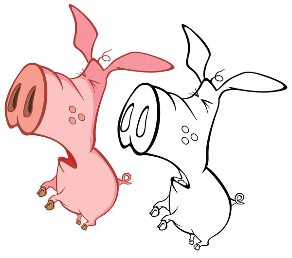 Wektor Ilustracja Cute Caracter Pig Dla Ciebie Projektowanie Gra Komputerowa — Wektor stockowy