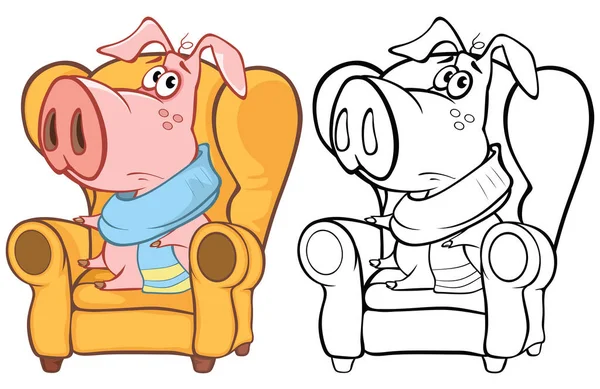 Διάνυσμα Εικονογράφηση Ενός Χαριτωμένου Cartoon Character Pig Για Σας Σχεδιασμός — Διανυσματικό Αρχείο