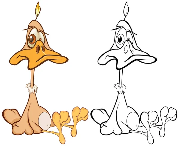 Διάνυσμα Εικονογράφηση Ενός Χαριτωμένου Cartoon Character Bird Για Σας Σχεδιασμός — Διανυσματικό Αρχείο