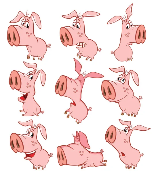 Wektor Ilustracja Cute Caracter Pig Dla Ciebie Projektowanie Gra Komputerowa — Wektor stockowy