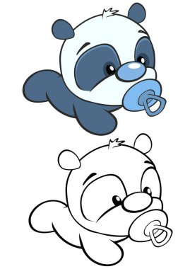 Pandaların vektör çizimi, küçük bebekler, ayılar hayvanlar 