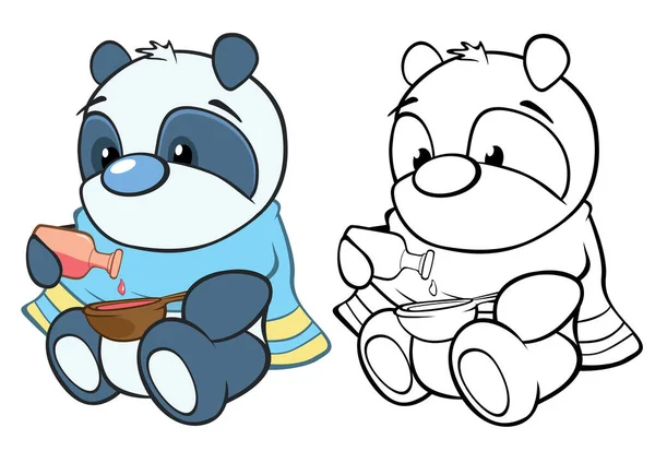 Illustrazione Vettoriale Panda Orsi Animali Con Medicina — Vettoriale Stock