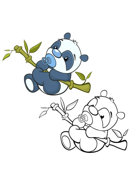 Illustration Vectorielle Des Bébés Panda Animaux Sur Les Branches Arbres — Image vectorielle