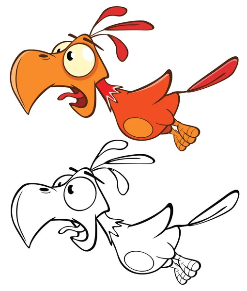 Ilustración Vectorial Lindo Pájaro Personaje Dibujos Animados Para Usted Diseño — Archivo Imágenes Vectoriales