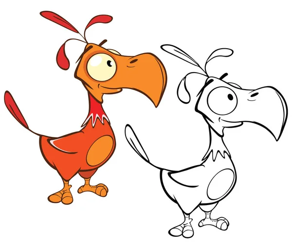 Διάνυσμα Εικονογράφηση Ενός Χαριτωμένου Cartoon Character Bird Για Σας Σχεδιασμός — Διανυσματικό Αρχείο