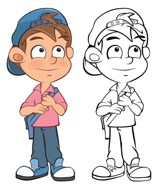 Διάνυσμα Εικονογράφηση Ενός Χαριτωμένο Cartoon Character Boy Για Σας Σχεδιασμός — Διανυσματικό Αρχείο