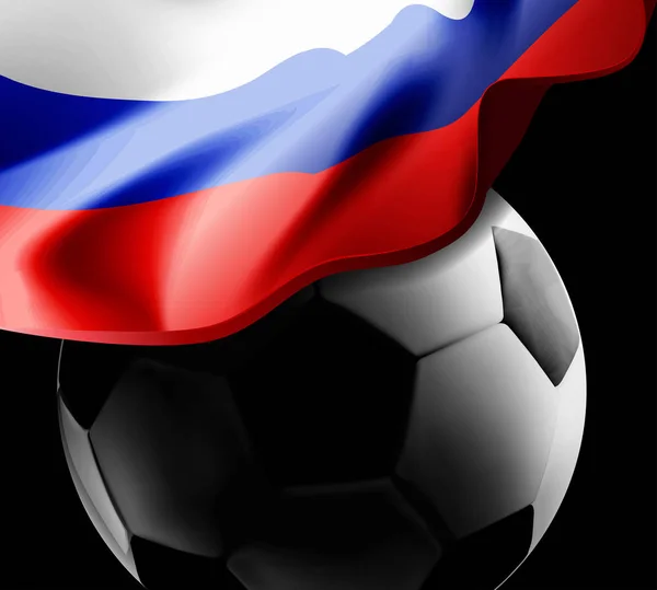 Campeonato Mundial Futebol 2018 Antecedentes Futebol Rússia Com Bandeira Bola — Vetor de Stock