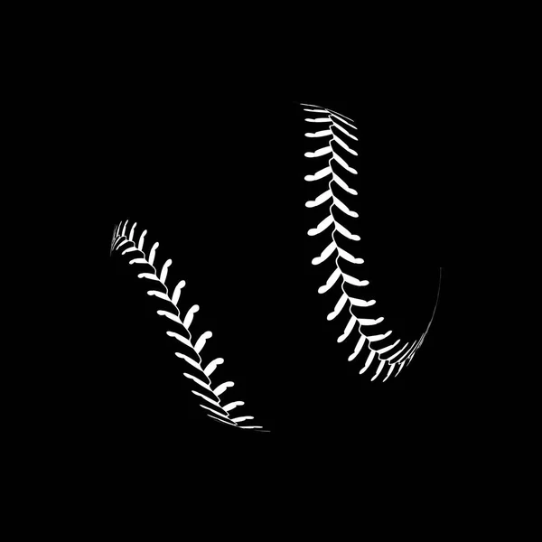 Baseball Míč Černém Pozadí Vektorové Ilustrace — Stockový vektor
