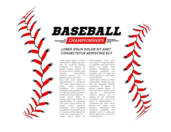 Baseball Ball Marco Texto Sobre Fondo Blanco Vector Ilustración — Archivo Imágenes Vectoriales
