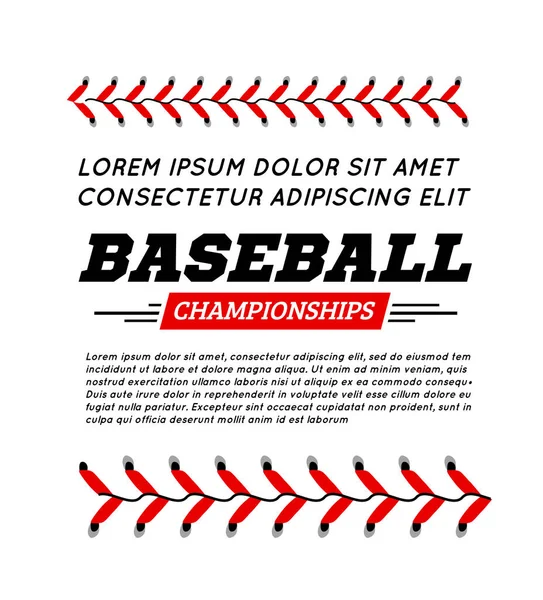 Cadre Texte Balle Baseball Sur Fond Blanc Illustration Vectorielle — Image vectorielle